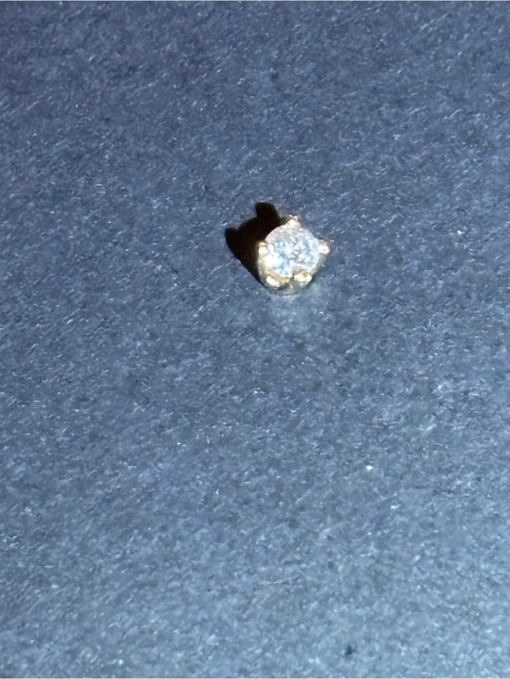 14k Gold Diamond Stud Earring - Single - Picture 6 of 6